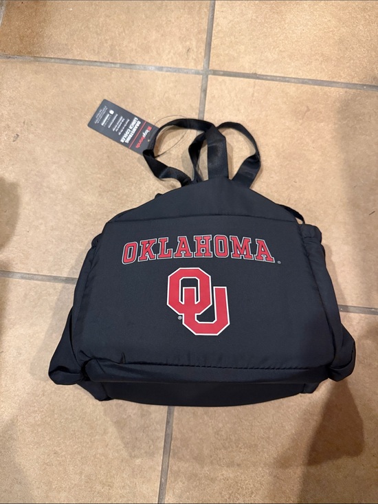 Other - Oklahoma Sooners Black Logo Lunch Bag Drawstring new with tags